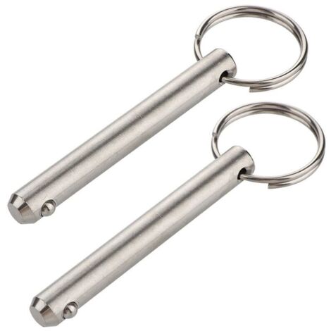 Lot de 2 longues goupilles à dégagement rapide, diamètre 9,5 mm, longueur utile 61 mm, longueur totale 76 mm, en acier inoxydable 316, goupille supérieure Bimini, matériel marin