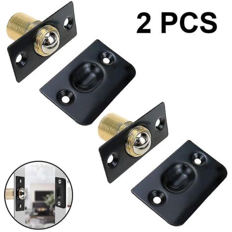 Lot de 2 loquets à bille pour porte de placard, loquet à rouleau réglable en acier inoxydable pour porte de balcon, quincaillerie pour meubles