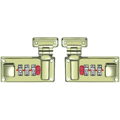 Lot de 2 loquets à combinaison pour valises avec cadenas à 3 chiffres et mot de passe Bronze 65 mm Sac de rangement pour boîte à outils Accessoires de voyage d'affaires