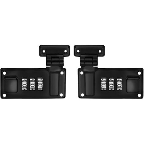 Lot de 2 loquets à combinaison pour valises avec cadenas à 3 chiffres, noir, 65 mm, sac de rangement, loquet fixe, accessoires de voyage d'affaires, voyage