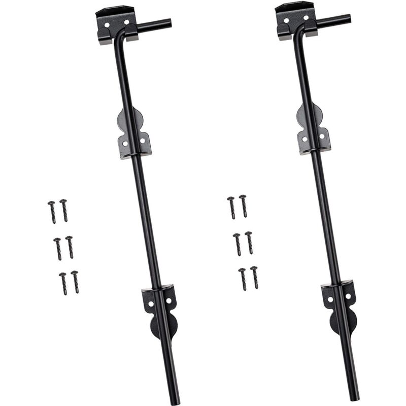 Lot de 2 loquets de porte en fer robuste pour clôture, portail, terrasse, portes en métal, clôtures en bois, 30,5 x 8,1 cm