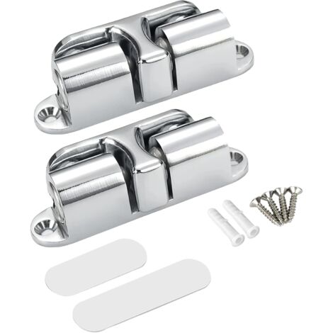 Lot de 2 loquets de porte magnétiques auto-adhésifs en alliage de zinc avec ressort réglable, installation multi-angles pour portes d'armoire et tiroirs