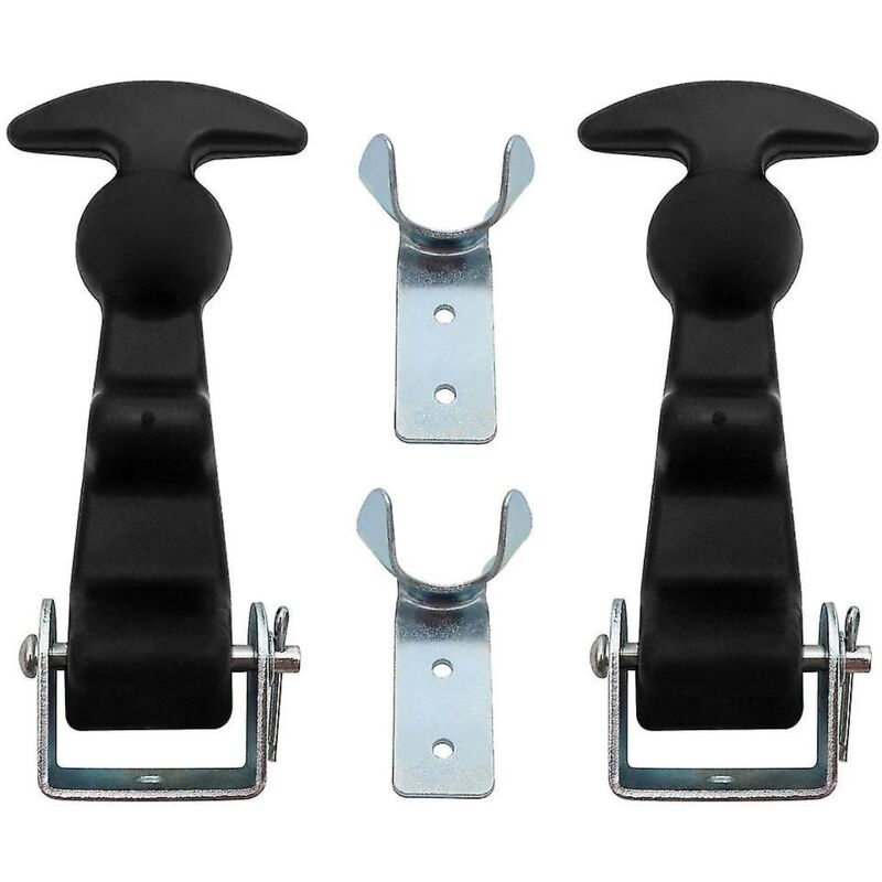 Lot de 2 loquets de tirage à poignée en t de 4,7 pouces avec supports, loquet de capot flexible en caoutchouc, loquet à poignée en t, pour