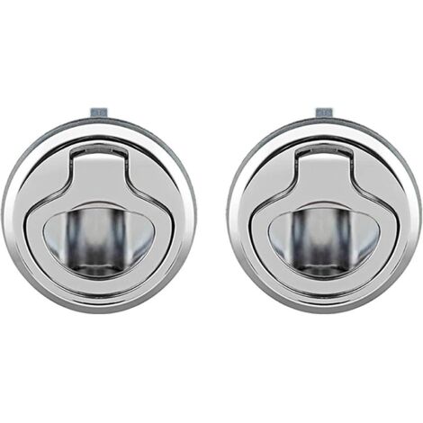 Lot de 2 loquets de trappe encastrés en alliage de zinc, verrou de porte encastré pour bateau et camping-car, argent
