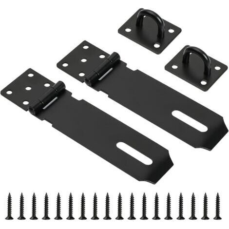 Lot de 2 loquets et agrafes pour porte de hangar, cadenas robuste, 12,7 cm