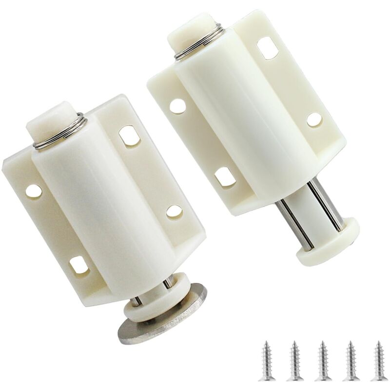 Lot de 2 loquets magnétiques tactiles, verrou de placard avec bouton-poussoir pour l'ouverture, verrou magnétique avec bouton-poussoir pour le