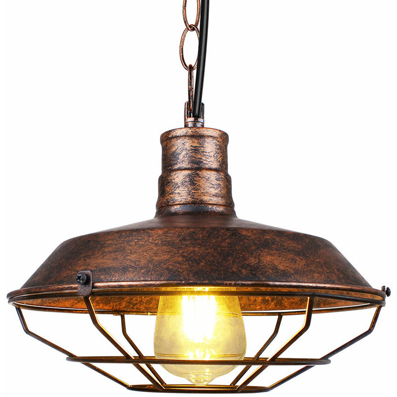 Axhup - Lot de 2 Lustre Suspension - Vintage Industriel - Lampe Suspension - Rouille