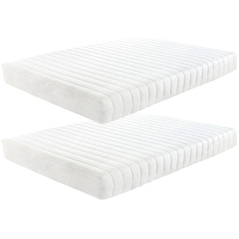 Lot de 2 - Luxe Matelas mémoire de forme 140x190 Memo - épaisseur 16cm- 8 zones de confort mousse mémoire adaptative