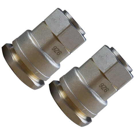 Lot de 2 Manchons Laiton droit PEHD Ø25 Femelle Écrou libre 3/4" (20/27) - ACS 16 Bars - Arco