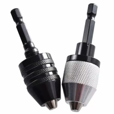 Lot de 2 mandrins de perceuse sans clé hexagonale de 0,3 à 6,5 mm à changement rapide adaptateur convertisseur perceuse à percussion accessoires pour outils électriques
