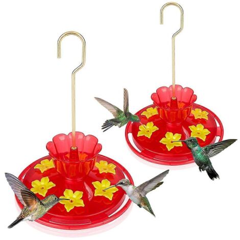 Lot de 2 mangeoires pour colibris, résistantes aux fourmis et aux abeilles, étanches.
