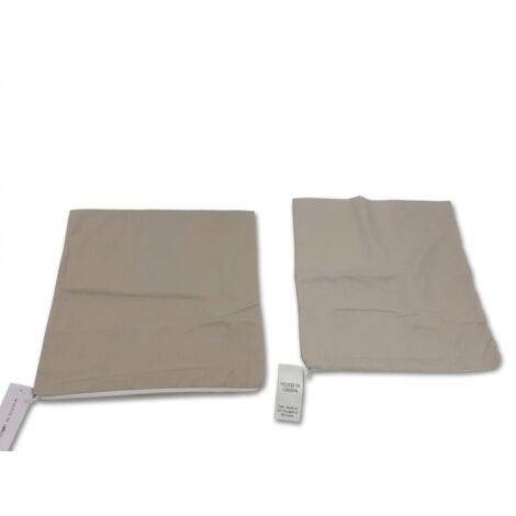 Lot de 2 - MARQUE INCONNUE - Housses de coussin - 40x40cm - Beige Taupe - Fermeture éclair - Voir photos