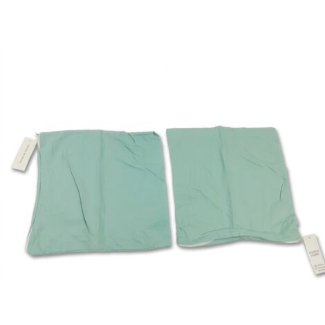 Lot de 2 - MARQUE INCONNUE - Housses de coussin - 40x40cm - Polycoton Vert d'eau - Idéal décoration salon - Neuf - Voir photos