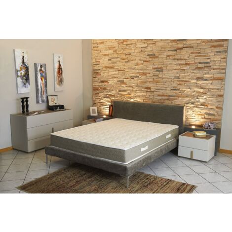 Matelas x 23 cm + 2 Oreillers Mémoire Offerts Spécifique pour Sommier Articulé avec Latex Naturel densité 80 Kg/m3 - Tissu 100% Coton - Compatible Sommiers Articulés - Soutien Ferme