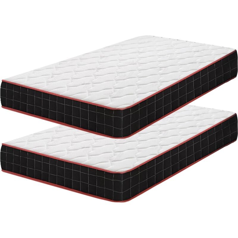 Lot de 2 - Matelas 90x190cm - Épaisseur 16 cm - Luxe Matelas Mémoire de Forme pour Adulte Enfant - Zones de Confort Mousse Adaptative (Deux Matelas