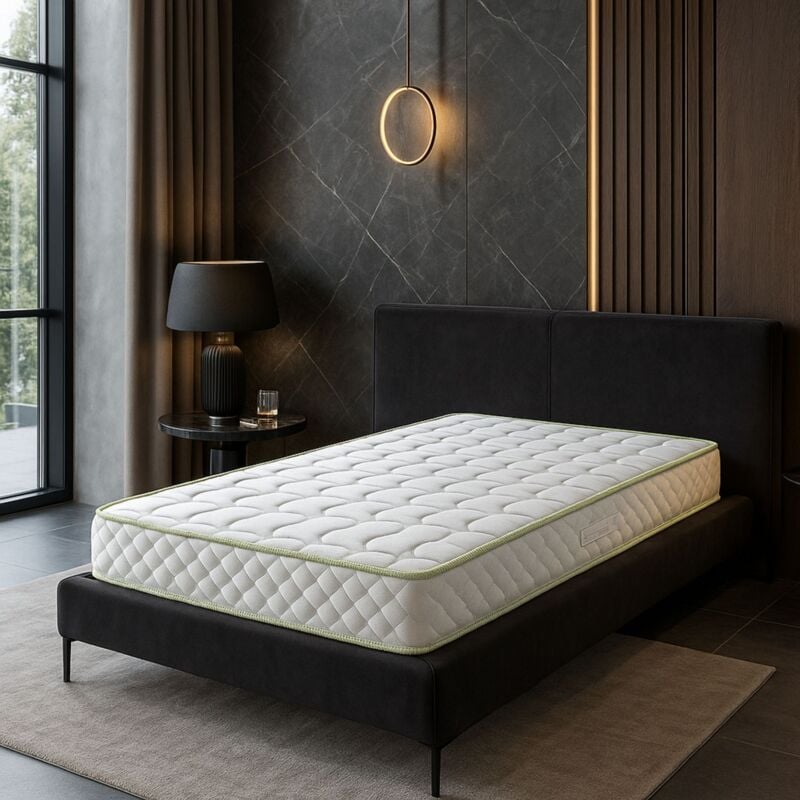 Nuits D'or - Lot de 2 Matelas 80x200 Mousse Haute Résilience Densité 35 Kg/m3 - 21 Cm - Soutien Ferme + 2 Oreillers à Mémoire de Forme + 2 Protèges