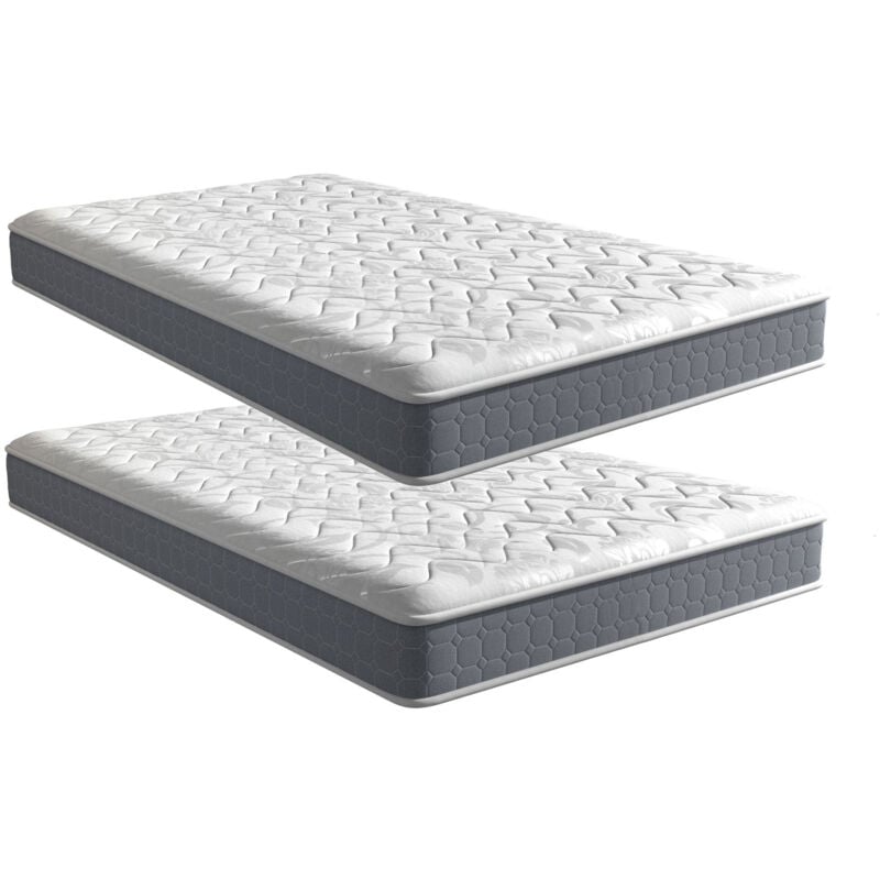 Hobag - Lot de 2 - Matelas 90x190cm - Épaisseur 17 cm - Luxe Matelas Mémoire de Forme pour Adulte Enfant - Zones de Confort Mousse