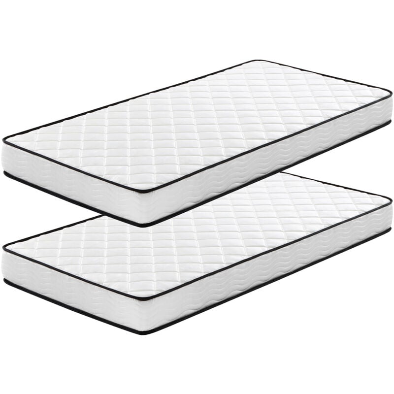 Iztoss - Lot de 2 - Matelas 90x200cm - Épaisseur 16 cm - Matelas Mémoire de Forme pour Adulte Enfant - Zones de Confort Mousse Adaptative (Deux
