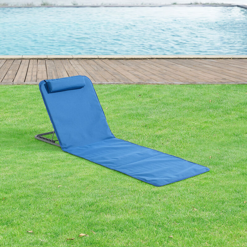 [en.casa] - Lot de 2 Matelas de Plage Donostia Dossier Inclinable Bleu