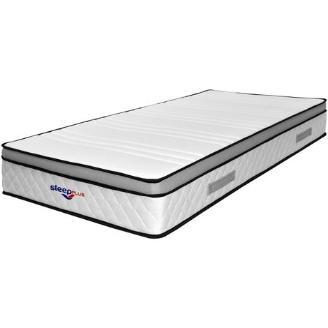 Matelas marie a Ressorts Ensaches + 4 cm Memoire de Forme 80 Kg/m3 - Hauteur +/- 26 cm - Accueil Moelleux - Soutien Equilibre + Oreiller Visco - 7 Zones de Confort - Hypoallergenique