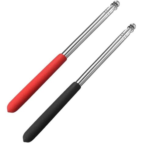 Lot de 2 mâts télescopiques de 160 cm, en acier inoxydable avec poignée antidérapante pour guides touristiques et pointeurs pour enseignants (couleur aléatoire)