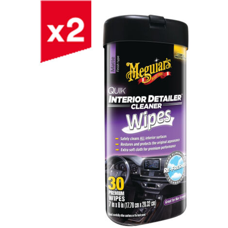 Lot de 2 Meguiar’s® Lingettes dépoussiérantes intérieur, 7 inch x 8 inch (17.78 cm x 20.32 cm), 30/Emballage