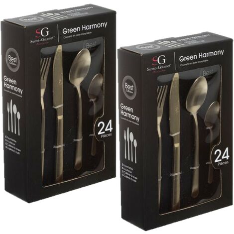 Lot de 2 Ménagères en Acier Inoxydable - 48 Couverts