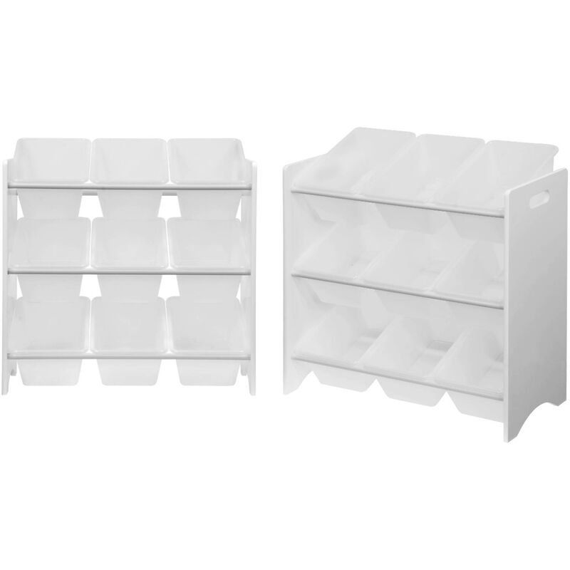 Lot de 2 meubles de rangement pour enfant blanc. 18 casiers. 64x29.5x60cm