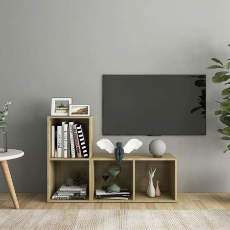 Lot de 2 Meubles TV Mondernes Banc TV de Salon Chêne sonoma 72x35x36,5 cm Aggloméré -FR64829