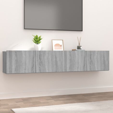 Lot de 2 Meubles TV Mondernes Banc TV de Salon Sonoma gris 80x30x30 cm Bois d'ingénierie -FR56006