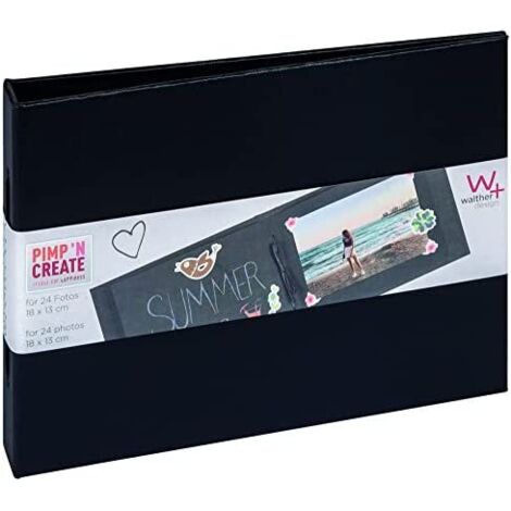 Lot de 2 mini albums photos à personnaliser - Pour 24 photos 10 x 15 ou 13x18 cm - Noir - Livraison gratuite