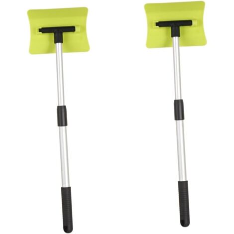 Lot de 2 mini-balais d'urgence pour voiture, mousse, déneigement, pelle à neige, dégivrage (vert)