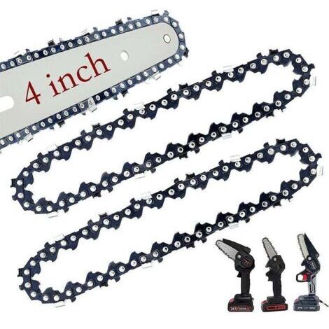 Lot de 2 mini chaînes de tronçonneuse 4 pouces chaînes de rechange