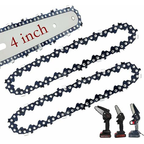 Lot de 2 mini chaînes de tronçonneuse 4 pouces chaînes de rechange THSINDE