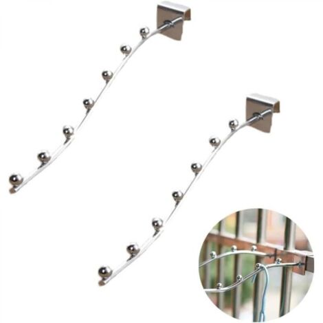 Lot de 2 mini-étendoirs à linge en acier inoxydable pour balcon, terrasse, jardin, balustrades