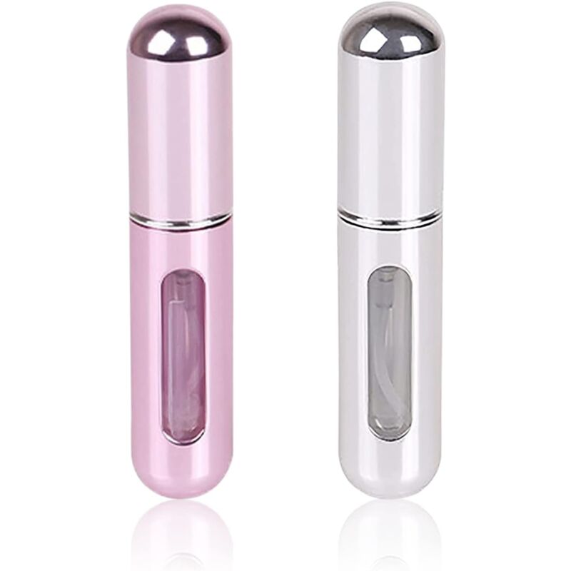 Galozzoit - Lot de 2 mini flacons vaporisateurs de parfum de voyage rechargeables - Flacon de taille de voyage - Flacon de pompe de parfum vide pour