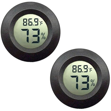 Lot de 2 mini hygromètres-thermomètres avec écran LCD numérique pour une utilisation en intérieur