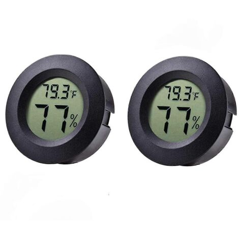 Lot de 2 mini thermomètres-hygromètres électroniques pour réfrigérateur et congélateur avec thermomètre d'ambiance intégré.