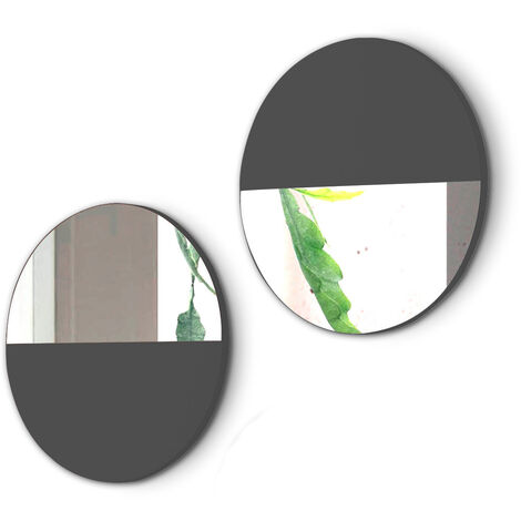 Lot de 2 miroirs circulaires à suspendre, Aire. Graphite