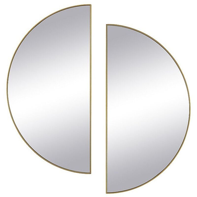 Lot de 2 miroirs demi-cercle design en métal - L.50 x H.100 cm - Doré - GAVRA