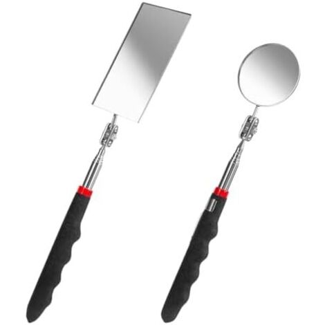 Lot de 2 miroirs d'inspection télescopiques Outil miroir automobile Miroir avec articulation à rotule en acier inoxydable Extensible jusqu'à 72 cm et 89 d'atelier pour -
