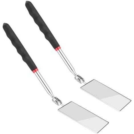 Lot de 2 miroirs d'inspection télescopiques pour voiture - Avec poignée télescopique Tête pivotante à 360° Rectangulaire Extensible Pour inspection, observation du véhicule