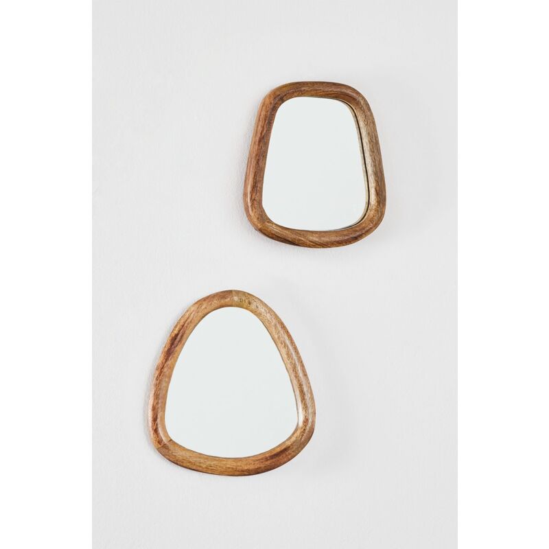 Sklum - Lot de 2 miroirs muraux en manguier Gabael Design