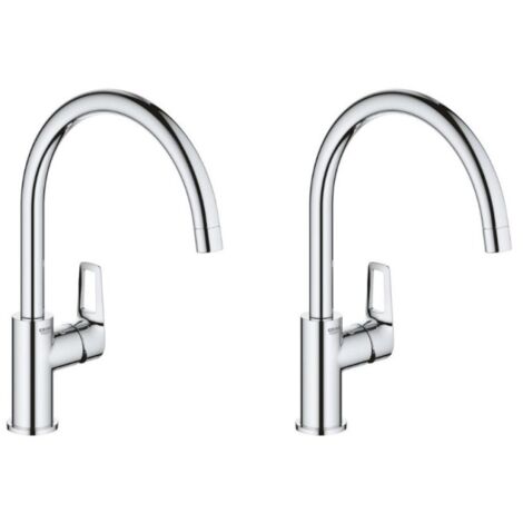 Lot de 2 mitigeurs cuisine GROHE Bauloop chromé