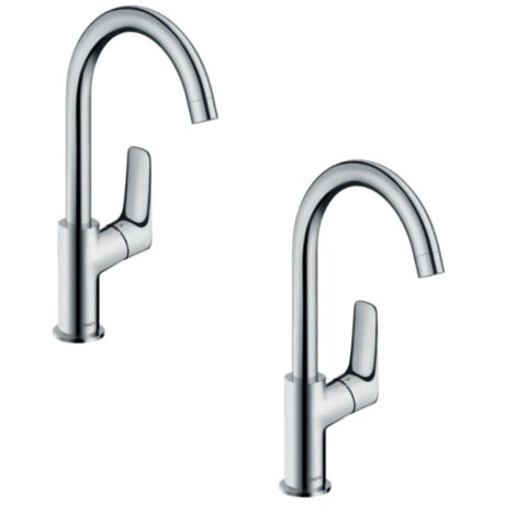 Lot de 2 mitigeurs de lavabo HANSGROHE Logis 210, orientable