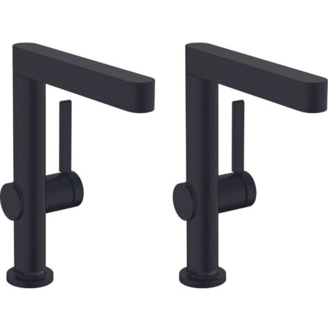 Lot de 2 mitigeurs lavabo HANSGROHE Finoris 230 + bonde Push-Open Noir mat