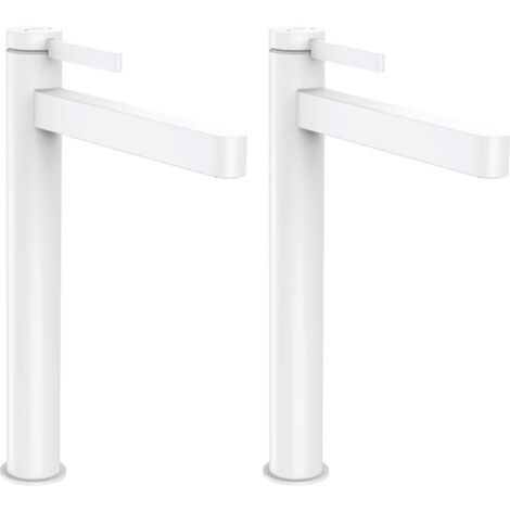 Lot de 2 mitigeurs lavabo HANSGROHE Finoris 260 + bonde Push-Open Blanc mat