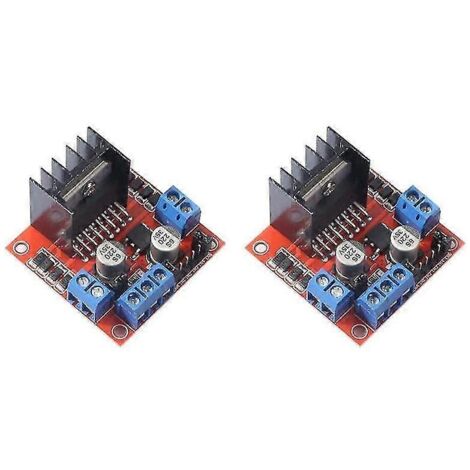 Lot de 2 modules de commande de moteur L298N à double pont en H pour moteurs pas à pas CC, compatibles avec les projets électriques Arduino et Arduino.