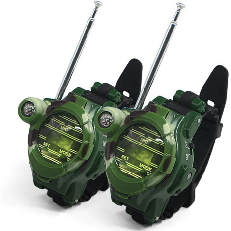 Lot de 2 montres talkies-walkies pour enfants, radio bidirectionnelle longue portée, camouflage
