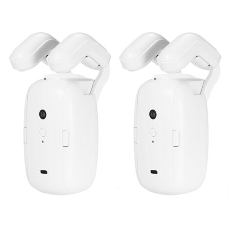Lot de 2 moteurs de rideau intelligents WiFi BT, interrupteur de commande vocale, robot de rideau électrique, contrôle par application, configuration de la minuterie, compatible avec la maison pour t